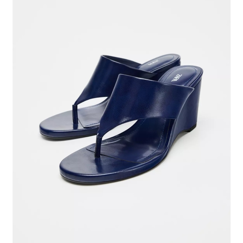 Elegant Blue Wedge Sandals